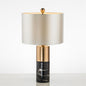 Modern Fabric Marble Column Base 1-Light Table Lamp