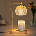 Modern Minimalist Round Glass Wood 1-Light Aroma Melted Wax Table Lamp For Bedroom
