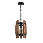 Rustic Wooden Round 1-Light Pendant Light