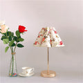 Traditional European Printed Fabric Petal Shade 1-Light Table Lamp For Bedroom
