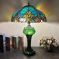Traditional Tiffany Dome Resin Glass 3-Light Table Lamp For Living Room