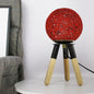 Contemporary Nordic Faux Rattan Ball Wood Metal Tripod 1-Light Table Lamp For Bedroom