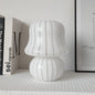 French Cream Handmade Glass Mushroom 1-Light Table Lamp