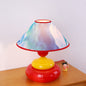 Traditional Vintage Iron Fabric Conic Round Pastel 1-Light Table Lamp For Bedside