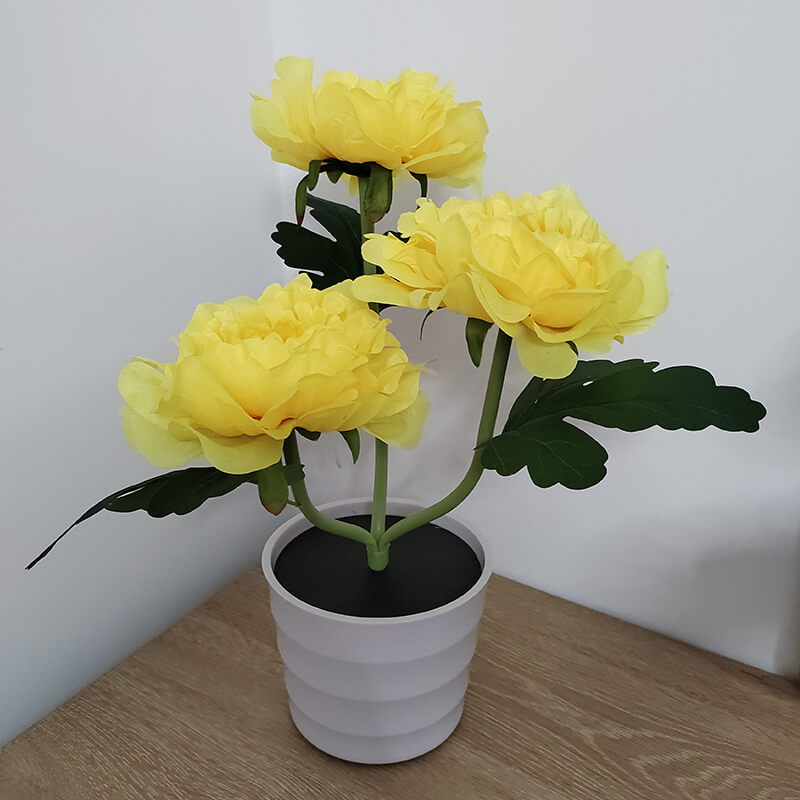 Outdoor Solar Simulation Peony Flower Bonsai Decoration LED Table Lamp