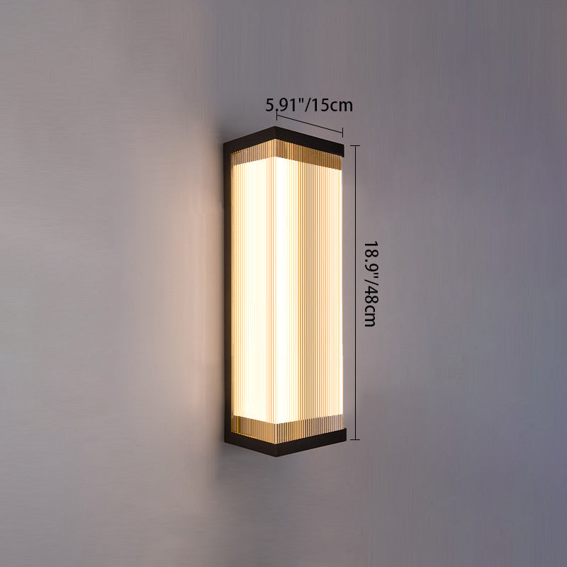 Modern Minimalist Waterproof Rectangular Stainless Steel Acrylic LED Outdoor Wall Sconce Lamp For Outdoor Patio