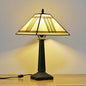 Traditional Tiffany Conic Diamond Deer Alloy Glass 1-Light Table Lamp For Study