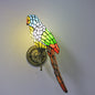 Tiffany Parrot Stained Glass Wall Sconce