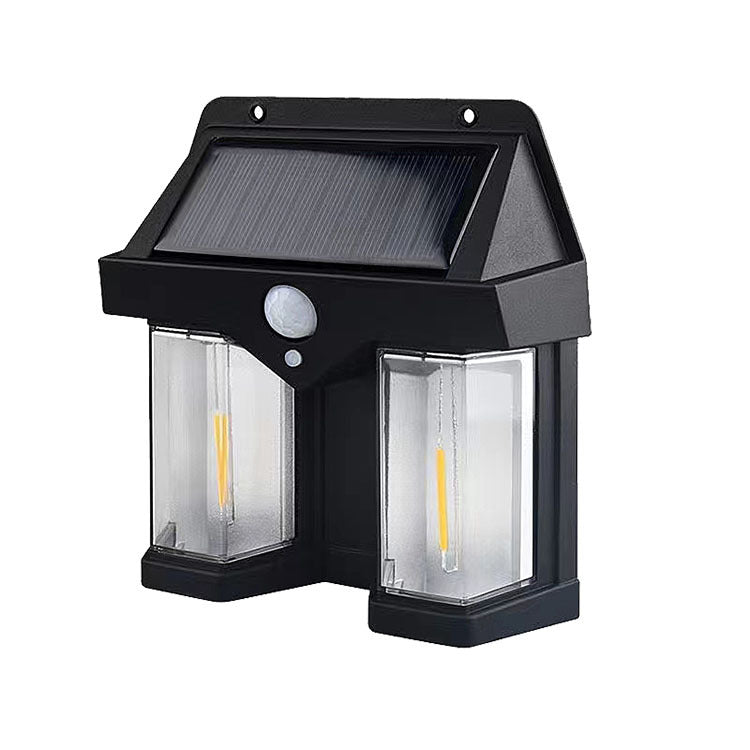 Contemporary Industrial Solar Waterproof Human Sensor LED Wall Sconce Lamp For Outdoor Patio