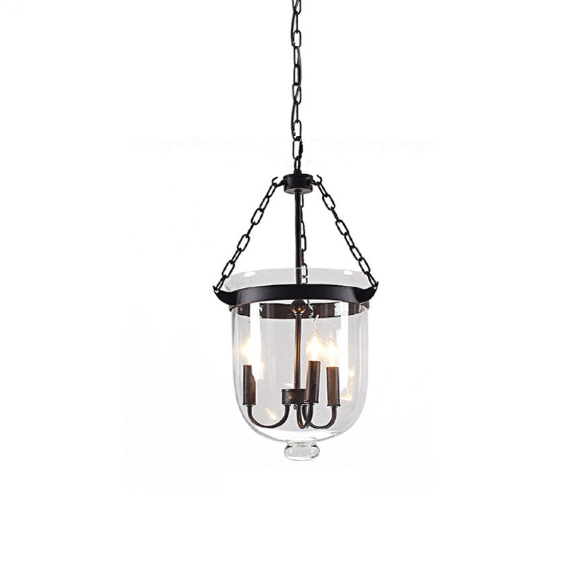 Rustic Glass & Iron 3-Light Chandelier