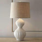 Modern Minimalist Cylindrical Gourd Shaped Fabric Ceramic 1-Light Table Lamp For Bedroom