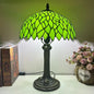 Traditional Tiffany Dome Flower Iron Glass 1-Light Table Lamp For Living Room