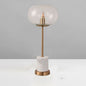 Modern Creative Glass Orb Marble Base 1-Light LED Table Lamp