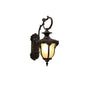 European Retro Aluminum Glass Carved Lantern 1-Light Outdoor Waterproof Wall Sconce Lamp