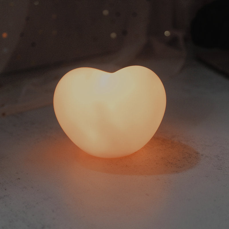 Contemporary Creative Rubber Coating Heart LED Night Light Table Lamp For Bedroom