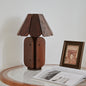 Japanese Vintage Solid Wood Umbrella Pleated 1-Light Table Lamp