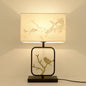 Traditional Chinese Wrought Iron Fabric Cylinder 1-Light Table Lamp For Bedroom