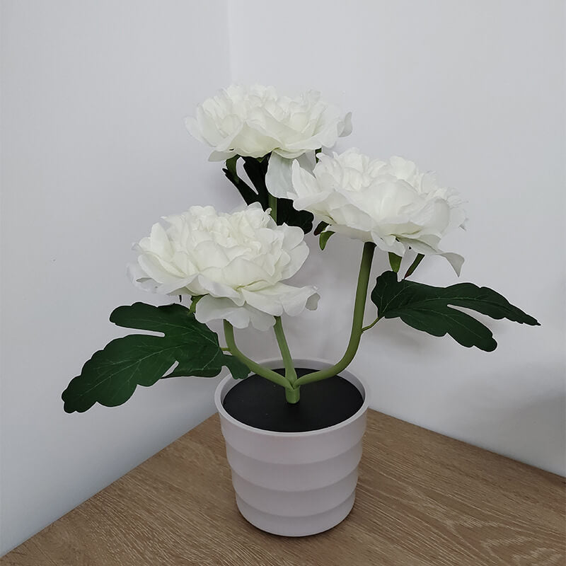 Outdoor Solar Simulation Peony Flower Bonsai Decoration LED Table Lamp