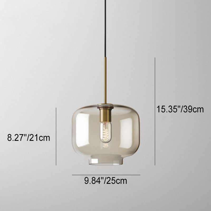 Nordic Cognac Glass Jar Pendant