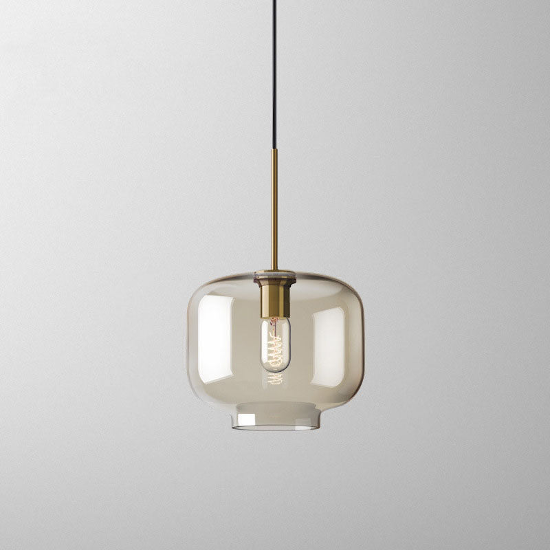 Nordic Cognac Glass Jar Pendant
