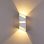 Contemporary Industrial Square Aluminum Glass Up And Down Beam Waterproof LED Wall Sconce Lamp For Outdoor Patio