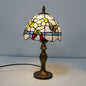 Tiffany Decorative Flower Umbrella Rose Alloy Stained Glass 1-Light Table Lamp