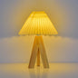 Contemporary Boho Round Cone Tripod Base Fabric Solid Wood LED Table Lamp for Bedroom