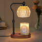 Modern Minimalist Round Glass Wood 1-Light Aroma Melted Wax Table Lamp For Bedroom