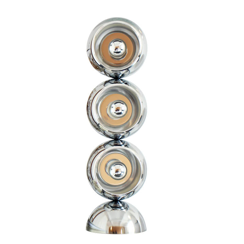 Nordic Minimalist Chrome Metal Orb 1/2/3 Light Table Lamp