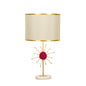 European Light Luxury Fabric Agate Base 1-Light Table Lamp