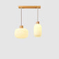 Japanese Wood & Glass Jar Chandelier