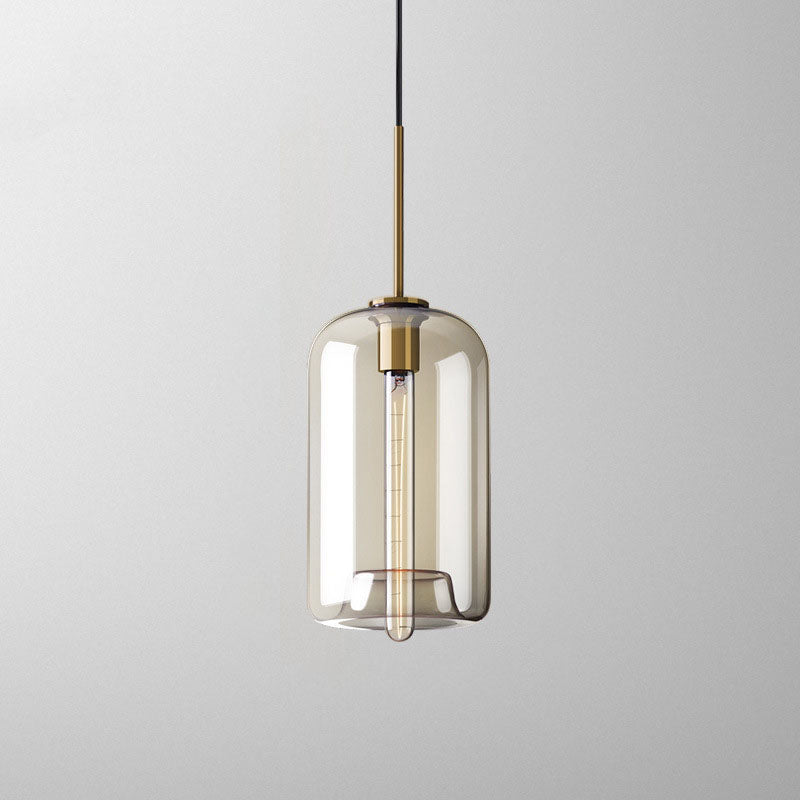 Nordic Cognac Glass Jar Pendant
