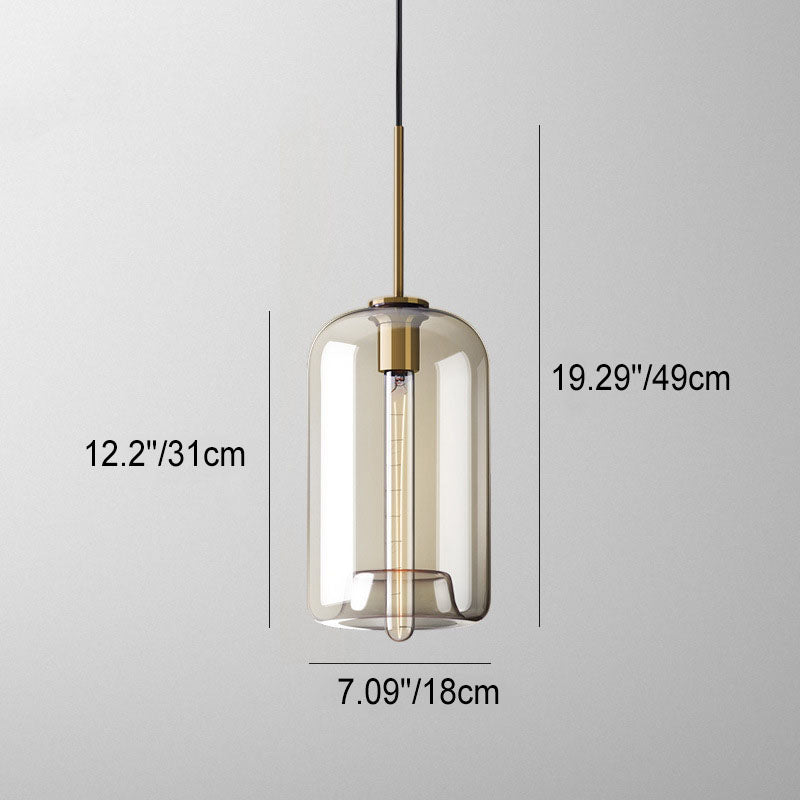 Nordic Cognac Glass Jar Pendant