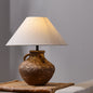 Modern Vintage Ceramic Jar Linen Fabric Handmade 1-Light Table Lamp For Living Room