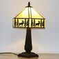 Traditional Tiffany Conic Diamond Deer Alloy Glass 1-Light Table Lamp For Study
