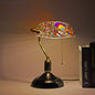 Contemporary Boho Iron Glass Rectangular Mosaic Zipper 1-Light Table Lamp For Bedroom