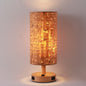 Modern Wood Grain Fabric Shade 1-Light Table Lamp