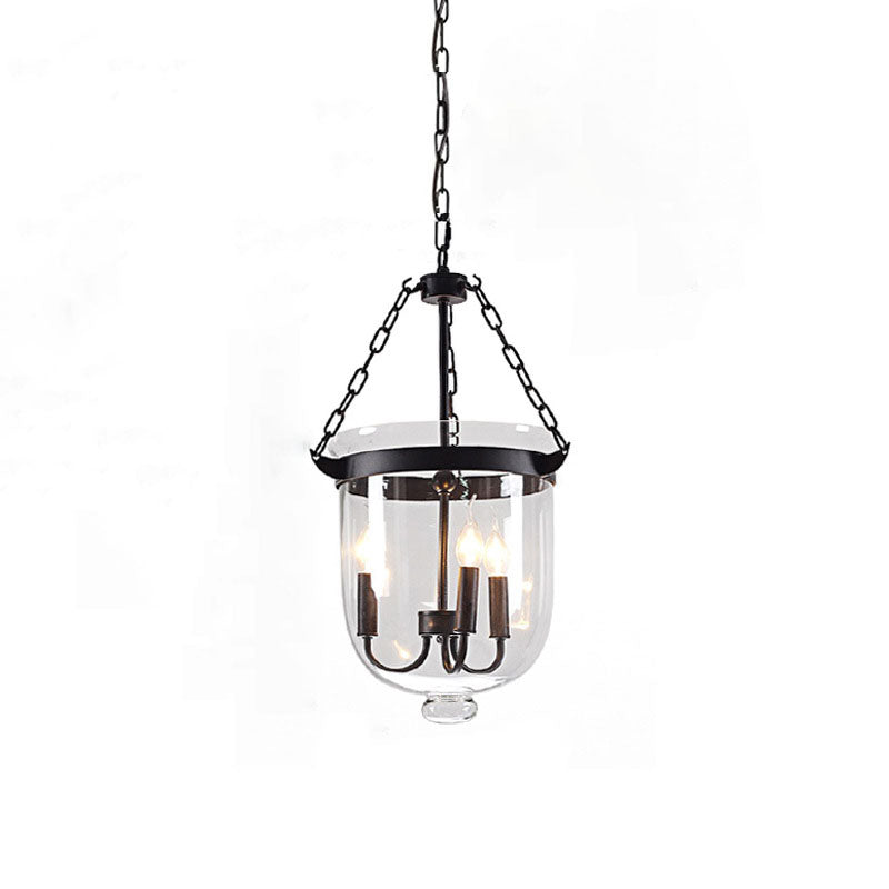 Rustic Glass & Iron 3-Light Chandelier