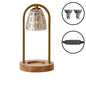 Modern Light Luxury Glass Shade Wood Base 2-Light Melting Wax Table Lamp