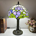 Traditional Tiffany Dome Flower Iron Glass 1-Light Table Lamp For Living Room