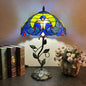 Traditional Tiffany Resin Glass Dome Conic Flower Leaf 1-Light Table Lamp For Bedside