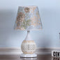 Chinese Minimalist Ceramic Floral Fabric Cone 1-Light Table Lamp