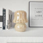 French Cream Handmade Glass Mushroom 1-Light Table Lamp
