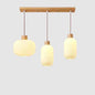 Japanese Wood & Glass Jar Chandelier