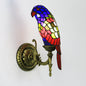Tiffany Parrot Stained Glass Wall Sconce