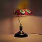 Contemporary Boho Iron Glass Rectangular Mosaic Zipper 1-Light Table Lamp For Bedroom