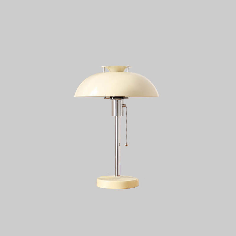 French Vintage Iron Round Dome 1-Light Table Lamp