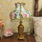 Traditional European Vintage Floral Texture Fabric Pleated Resin Base 1-Light Table Lamp For Home Office