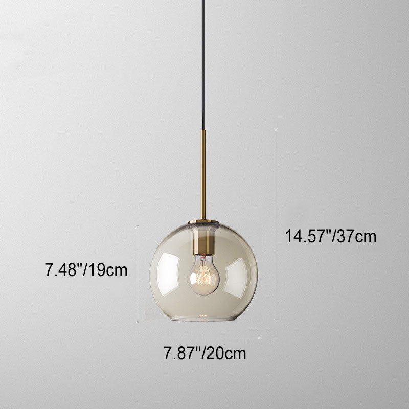 Nordic Cognac Glass Jar Pendant