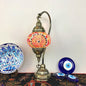 Traditional Vintage Handmade Stained Glass Metal Jar Swan 1-Light Table Lamp for Living Room